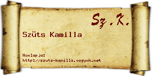 Szüts Kamilla névjegykártya